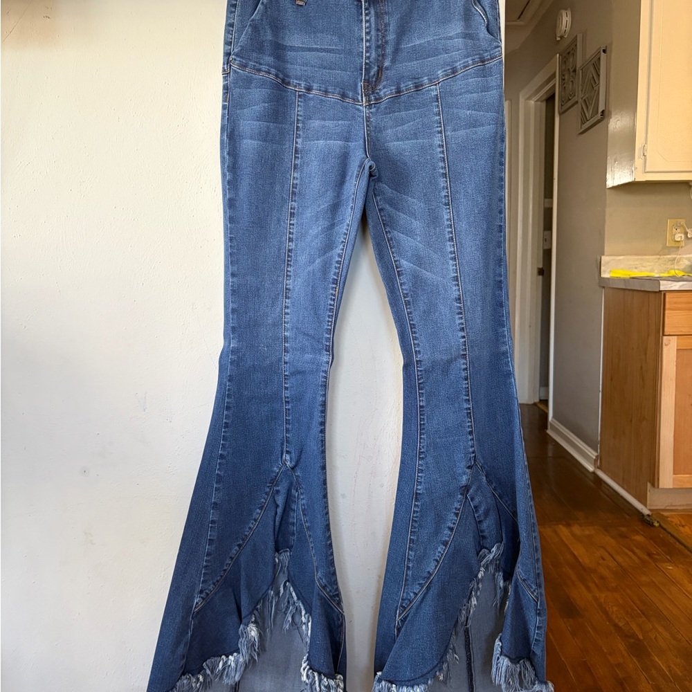 L&B Distressed Blue Flare Jeans